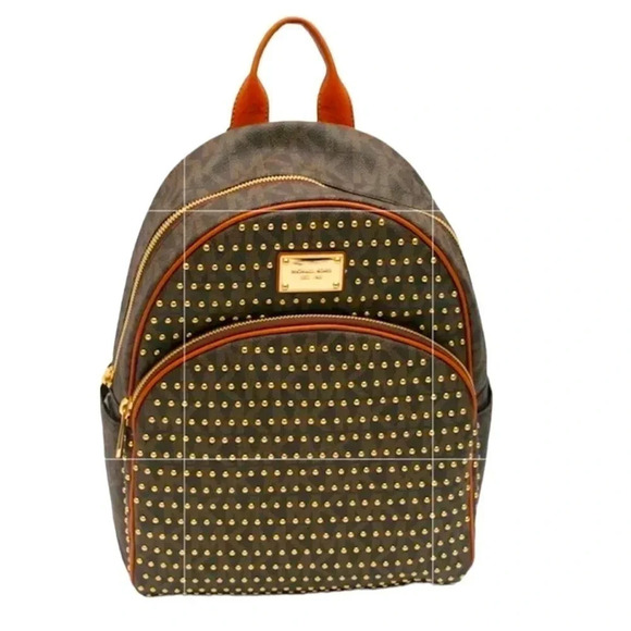 Michael Kors Jet Set Large Studded Backpack Brown - Picture 3 of 11
